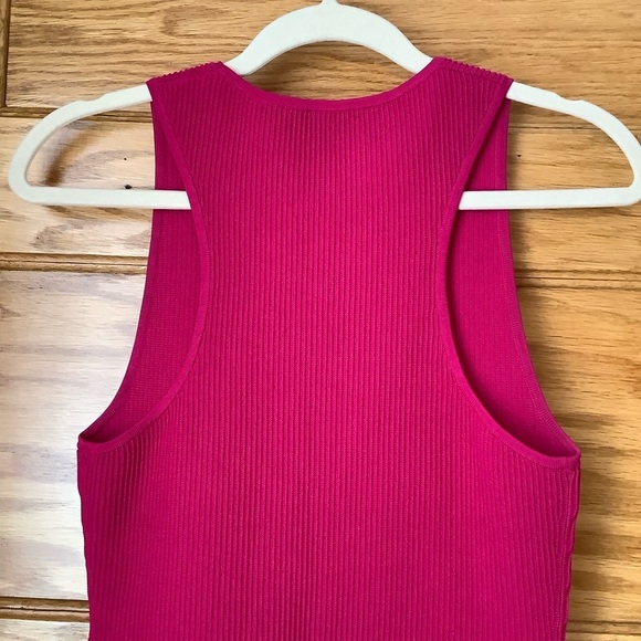 BABATON Granita Pink Sculpt Knit Racer Mini Dress Size M - Picture 7 of 13